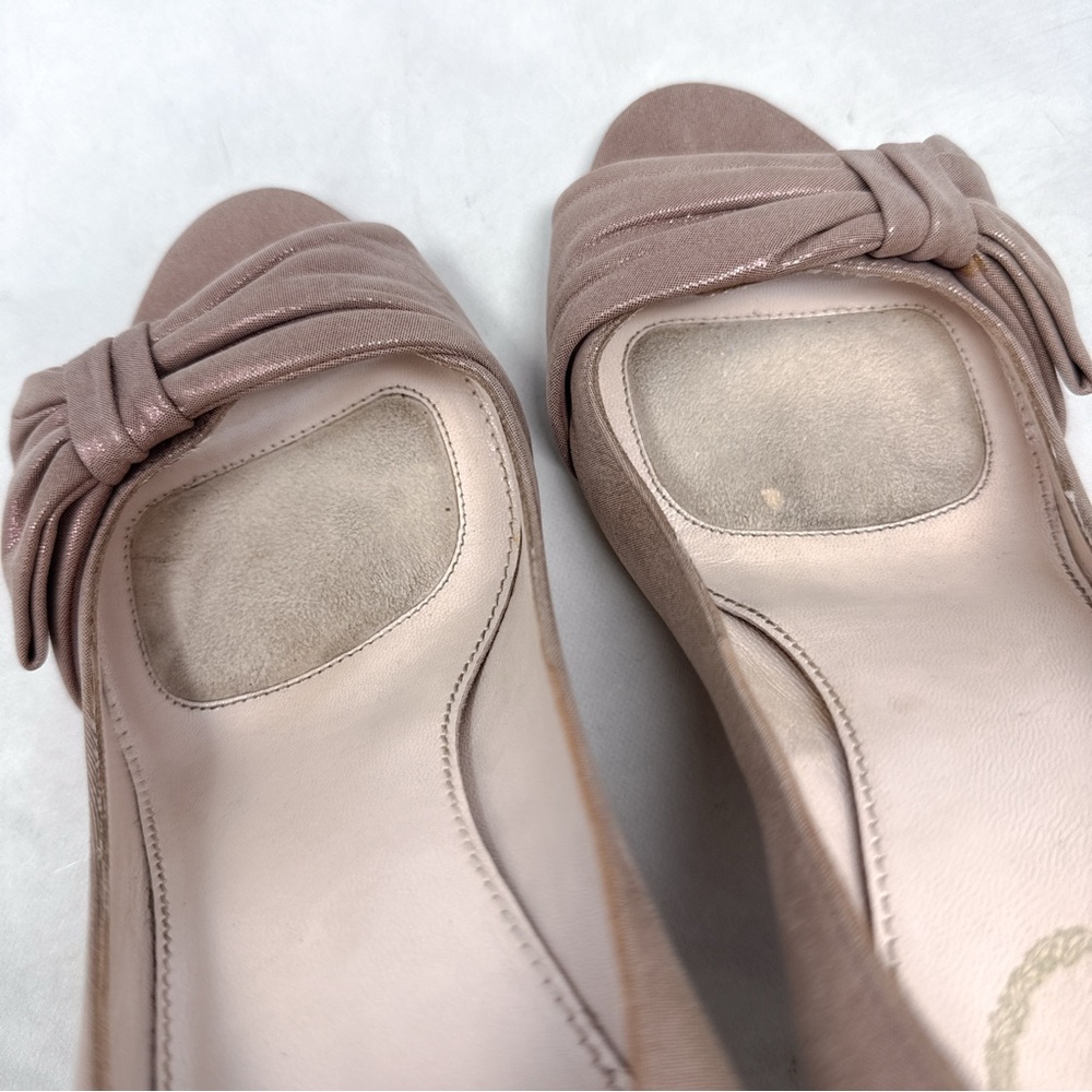 Emilio Pucci Vintage Y2K Metallic Pearlescent Bow Glitter Stiletto Heel Pumps 38 - Picture 7 of 16